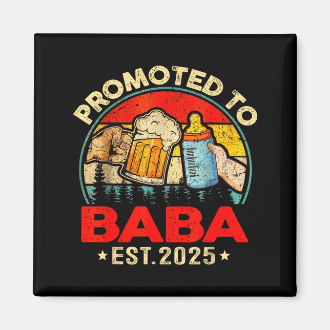 Promoted To Baba Est 2025 Vintage  Magnet (Front)