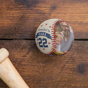 Promoted to Baba New Grandfather Photo Baseball