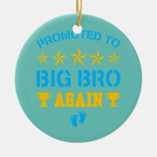 Promoted To Big Bro Again Funny Levelling Up To Ceramic Tree Decoration