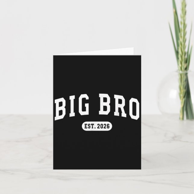 Promoted To Big Bro Est 2026 New Brother Baby Anno Card (Front)