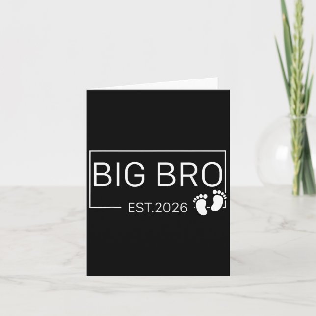 Promoted To Big Bro Est 2026 New Brother Baby Anno Card (Front)
