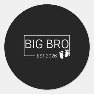 Promoted To Big Bro Est 2026 New Brother Baby Anno Classic Round Sticker