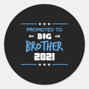 Promoted to Big Brother 2021  Big Brother gift Classic Round Sticker