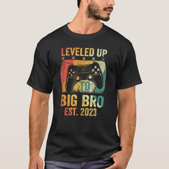 Promoted To Big Brother 2023, Levelled Up To Big B T-Shirt (Front)
