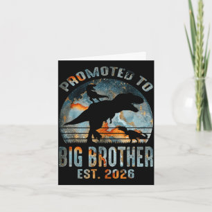 Promoted to big brother 2026 dinosaur t-rex boys card