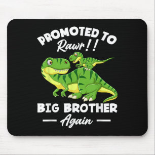 Promoted To Big Brother Again Dinosaur Lover Gift  Mouse Mat