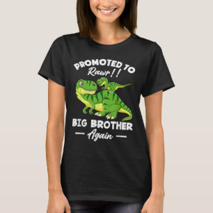 Promoted To Big Brother Again Dinosaur Lover Gift T-Shirt
