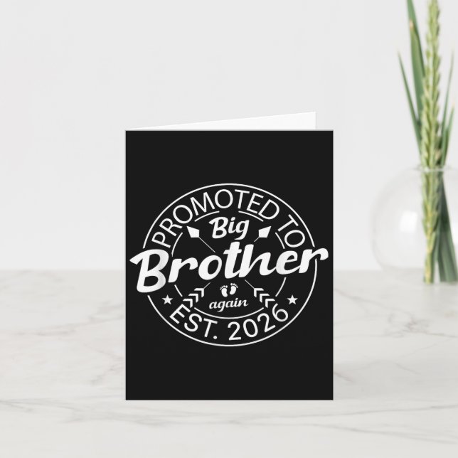 Promoted To Big Brother Again Est 2026 New Baby An Card (Front)