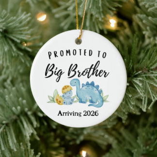Promoted to Big Brother Dinosaur  Ceramic Tree Decoration