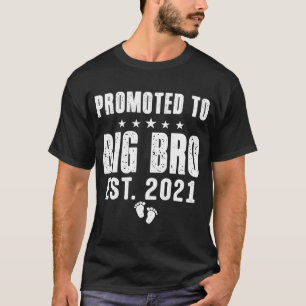 Promoted to Big Brother Est 2021 New Baby Announce T-Shirt