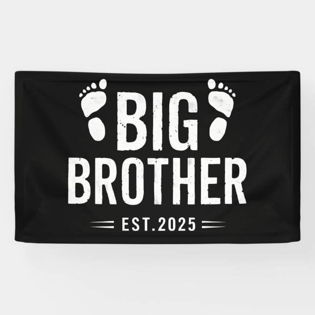 Promoted to Big Brother Est. 2025 Baby Announce Banner (Horizontal)