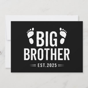 Promoted to Big Brother Est. 2025 Baby Announce Invitation