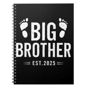 Promoted to Big Brother Est. 2025 Baby Announce Notebook