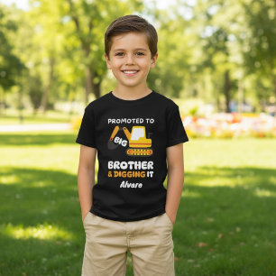 Promoted To Big Brother Excavator Birthday Custom T-Shirt