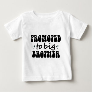 Promoted to Big Brother Groovy Retro SVG Baby T-Shirt