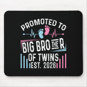 Promoted To Big Brother Of Twins Est 2026 Baby Sho Mouse Mat
