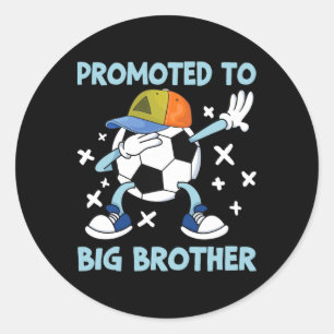 Promoted To Big Brother Soccer Design  Classic Round Sticker