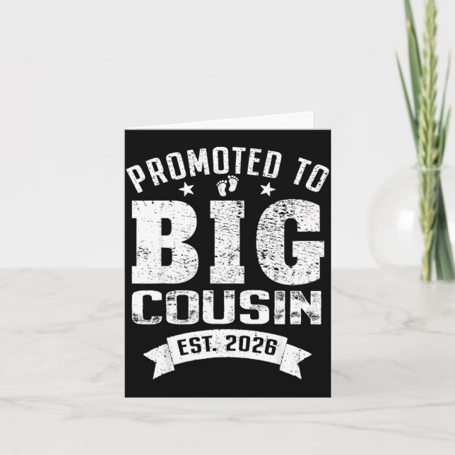 Promoted To Big Cousin 2026 Cool Cousin Baby Annou Card (Front)