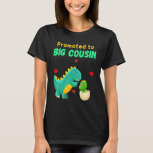 Promoted To Big Cousin Dinosaur I Love U Baby Kiss T-Shirt