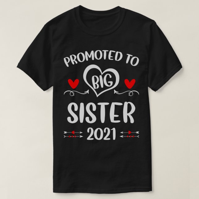 Promoted to Big Sister 2021 T-Shirt (Design Front)