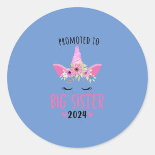 Promoted To Big Sister 2024 Shirt Classic Round Sticker