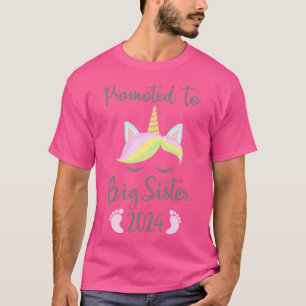 Promoted to big sister 2024 with unicorn for new b T-Shirt