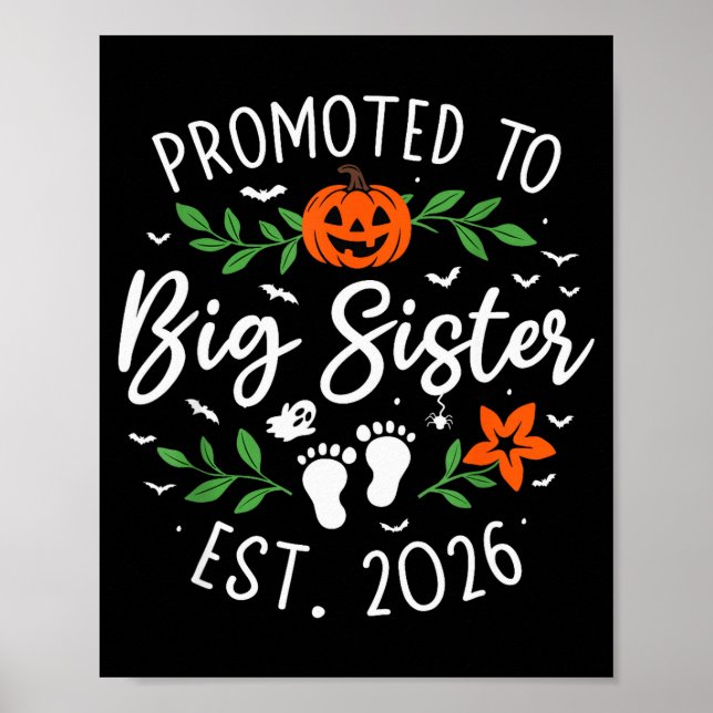 Promoted To Big Sister 2026 Pregnancy Announcement Poster (Front)