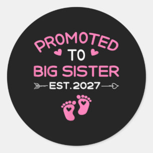 Promoted To Big Sister 2027 Going To Be Big Sister Classic Round Sticker