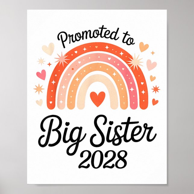 Promoted To Big Sister 2028 New Baby Pregnancy Ann Poster (Front)