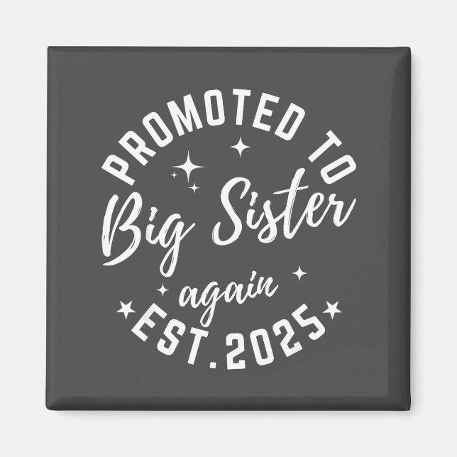Promoted To Big Sister Again 2025 Pregnancy Announ Magnet (Front)