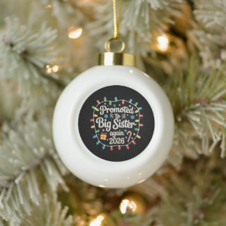 Promoted To Big Sister Again Christmas Lights 2026 Ceramic Ball Christmas Ornament