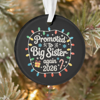 Promoted To Big Sister Again Christmas Lights 2026 Ornament