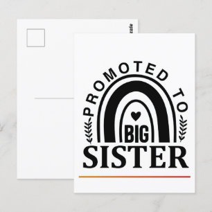 Promoted to big sister, big brother shirt, 2026 postcard