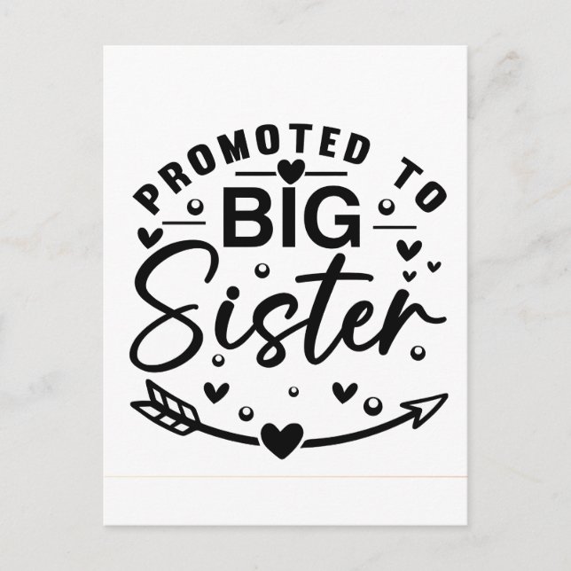 Promoted to big sister, big brother shirt, 2026 postcard (Front)