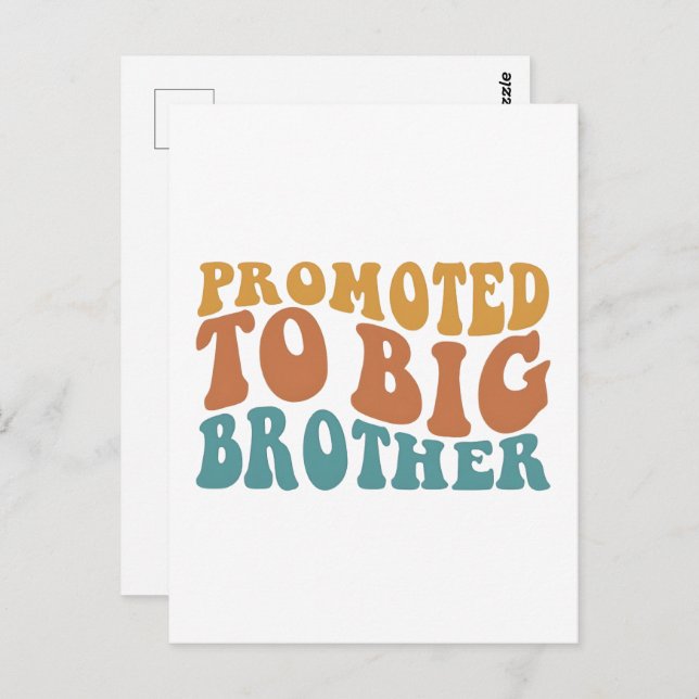 Promoted to big sister, big brother shirt, postcard (Front/Back)