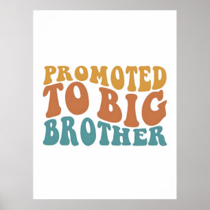 Promoted to big sister, big brother shirt, poster