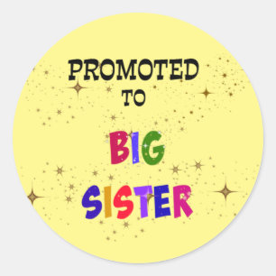 Promoted to Big Sister Classic Round Sticker