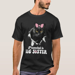 Promoted To Big Sister Cute Cat Sister Day 1 T-Shirt