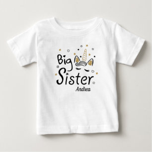 Promoted To Big Sister Est 2022 Unicorn  Baby T-Shirt