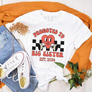 Promoted to Big Sister Est 2024 Cute New Sister T-Shirt