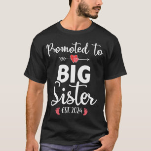 Promoted to big sister est. 2024 for pregnancy ann T-Shirt