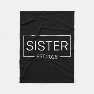 Promoted To Big Sister Est 2026 New Baby Announcem Fleece Blanket