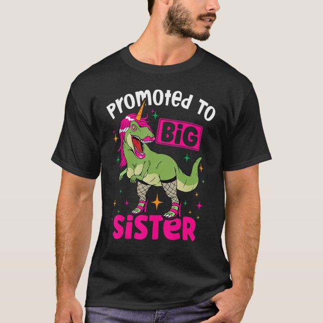 Promoted to Big Sister Finally Baby Announcement T T-Shirt (Front)