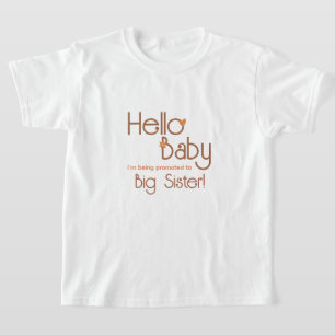 Promoted to Big Sister Hello Baby Retro Kids T-Shirt