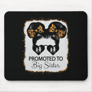 Promoted To Big Sister Leopard Girl Baby Announcem Mouse Mat