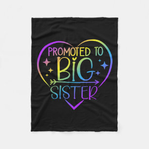 Promoted To Big Sister - New Baby Birth Announceme Fleece Blanket