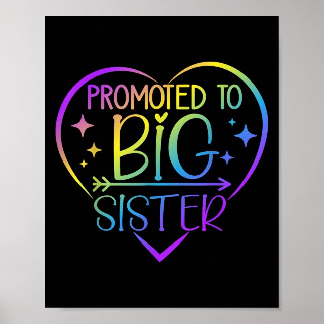 Promoted To Big Sister - New Baby Birth Announceme Poster (Front)