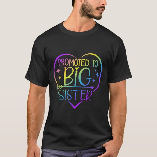 Promoted To Big Sister - New Baby Birth Announceme T-Shirt (Front)