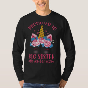 Promoted To Big Sister November 2022 Unicorn Baby T-Shirt