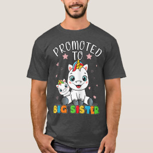 Promoted To Big Sister Unicorn Sibling Girls Futu T-Shirt